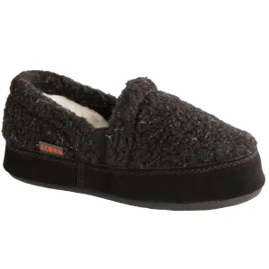 Acorn Kids' Moccasin - Colby Gore Durable Suede, Black Berber, K3/4 | A10036ACE3-4