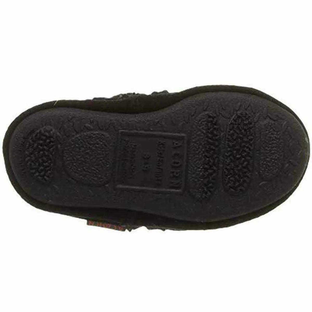 Acorn Kids' Moccasin - Colby Gore Durable Suede, Black Berber, K3/4 | A10036ACE3-4