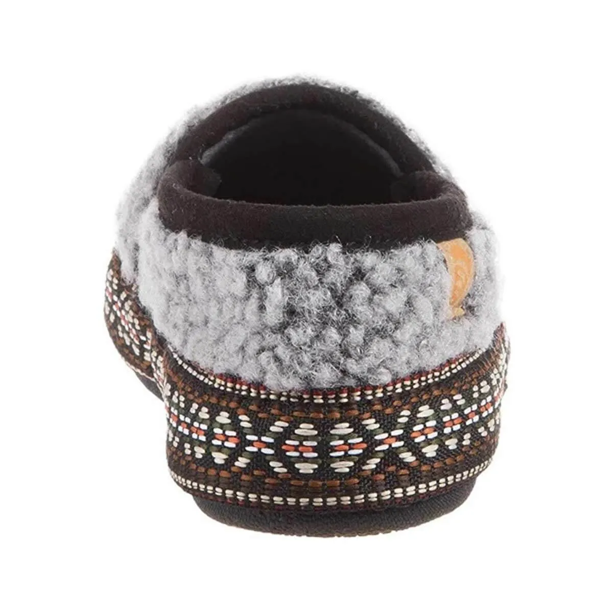 Acorn Kids' Slippers - L’il Woven Trim Moccasins, Stormy Grey, K1/2 | A19009STG1-2