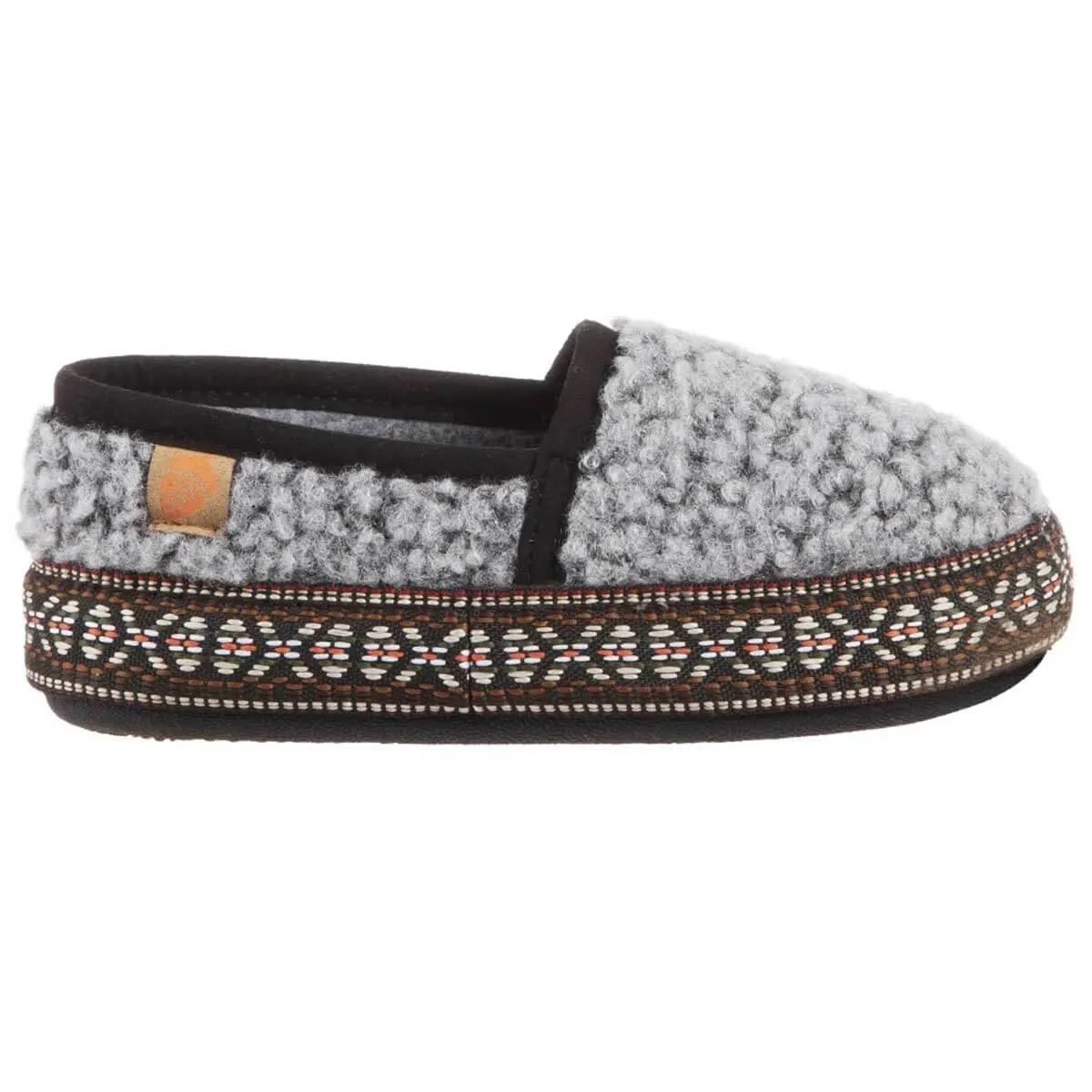 Acorn Kids' Slippers - L’il Woven Trim Moccasins, Stormy Grey, K1/2 | A19009STG1-2