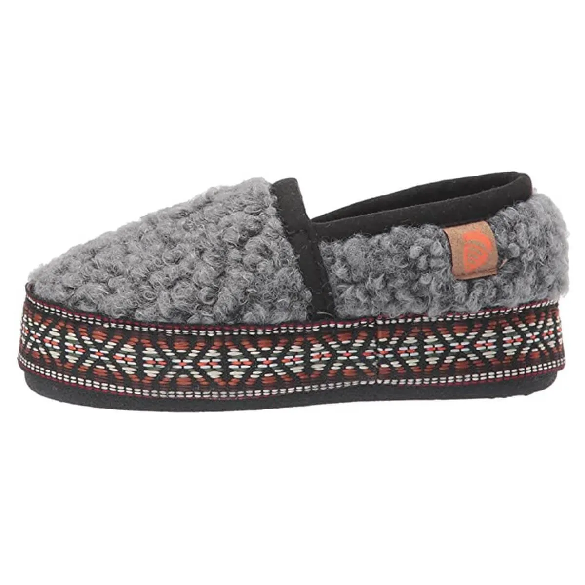 Acorn Kids' Slippers - L’il Woven Trim Moccasins, Stormy Grey, K1/2 | A19009STG1-2