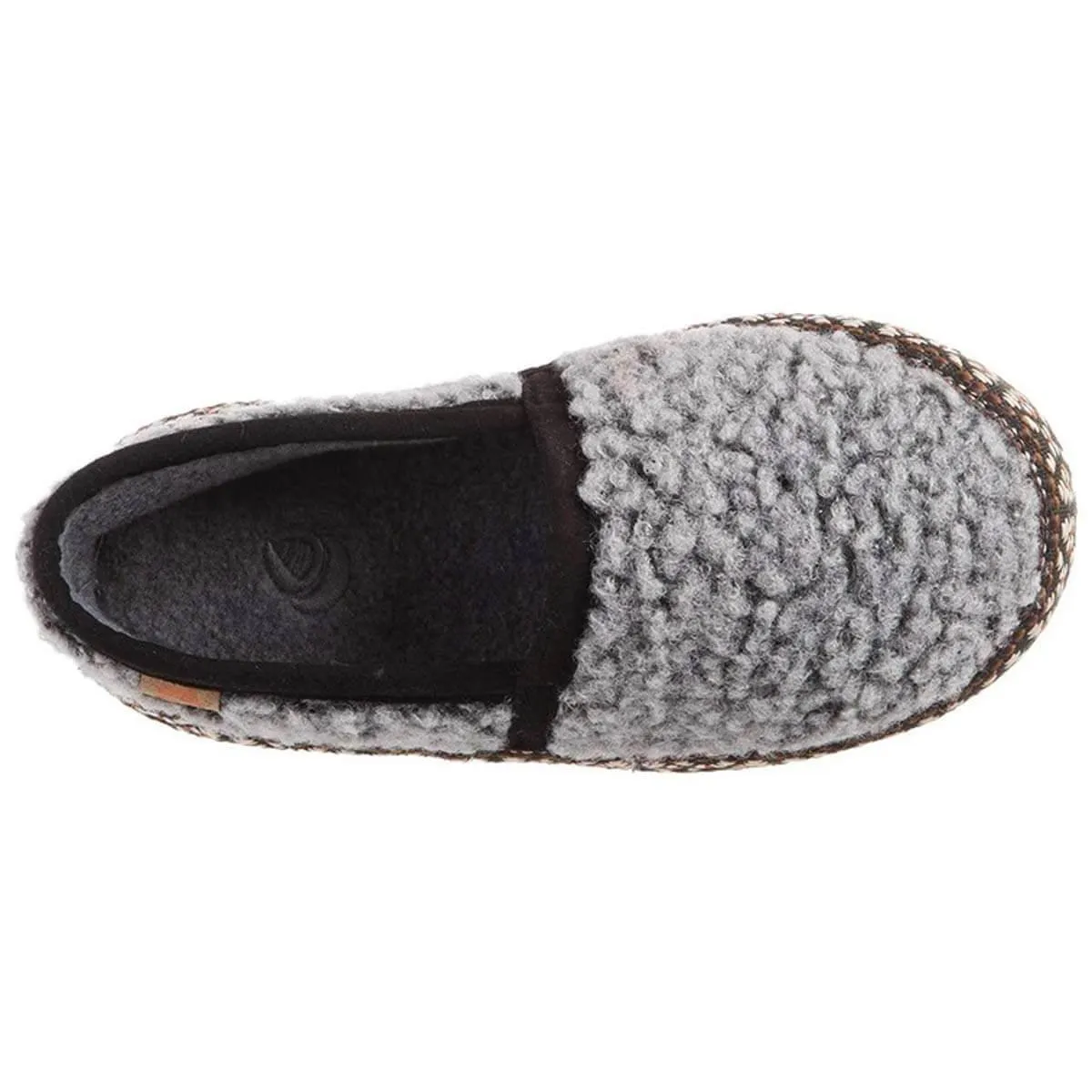 Acorn Kids' Slippers - L’il Woven Trim Moccasins, Stormy Grey, K1/2 | A19009STG1-2