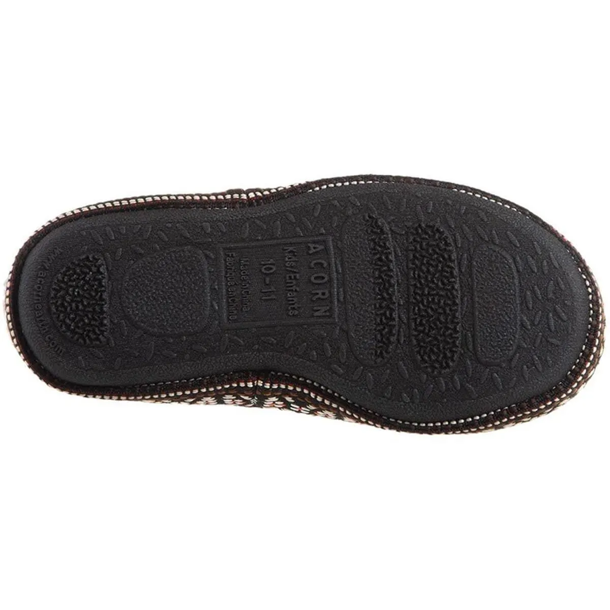 Acorn Kids' Slippers - L’il Woven Trim Moccasins, Stormy Grey, K1/2 | A19009STG1-2