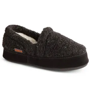 Acorn Kids' Slipperss - Colby Gore Moccasins, Black Berber, K10/11 | A10036ACE10-11