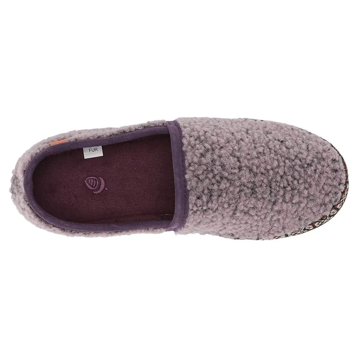 Acorn Women's Slippers - Woven Trim Moccasins, Iris, L | A19011IRSWL