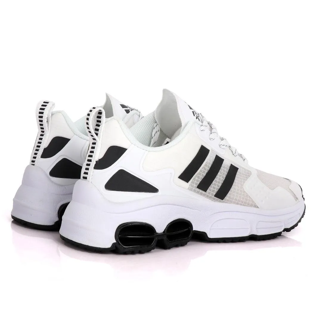 Adidas Sleek White Sneakers With Black Sole