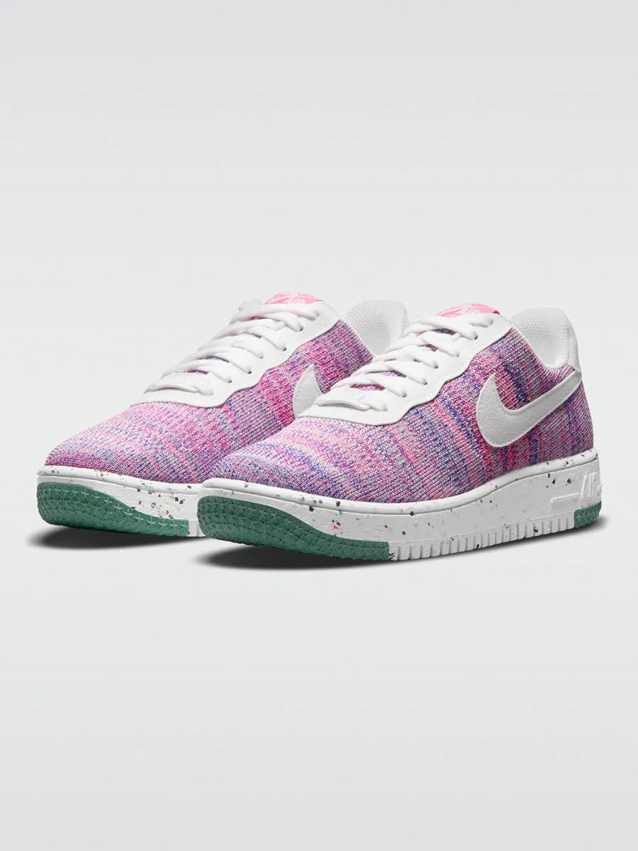 Air Force 1 Crater Flyknit Sneaker - Fuchsia Glow-White-Pink Blast-Green Glow