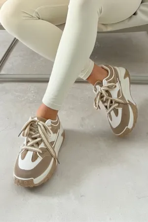 Alex nude and white trainers