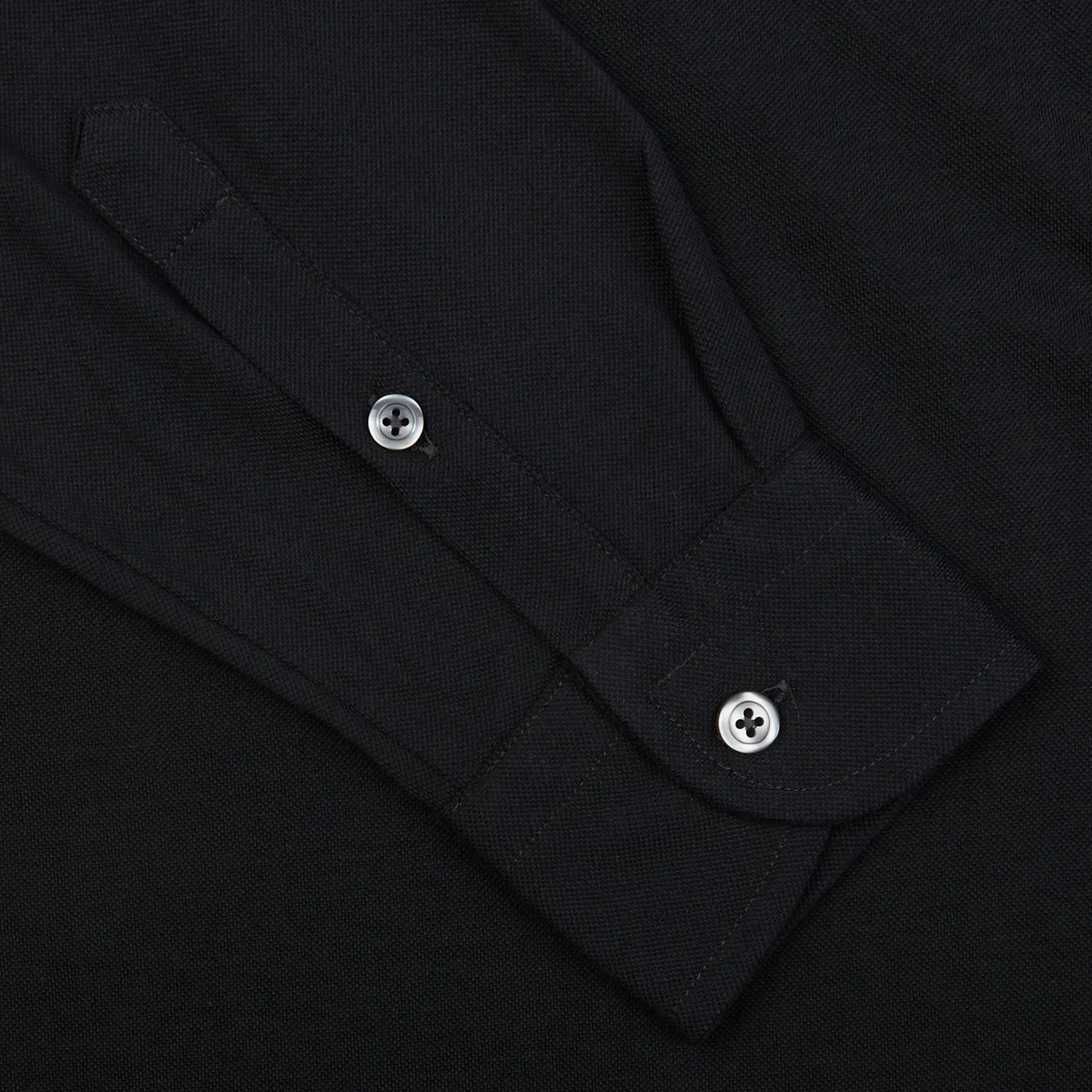 Black Cotton Jersey Popover Shirt