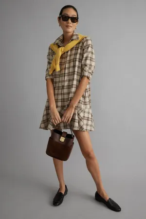 Brown Plaid Callahan Shirt Dress