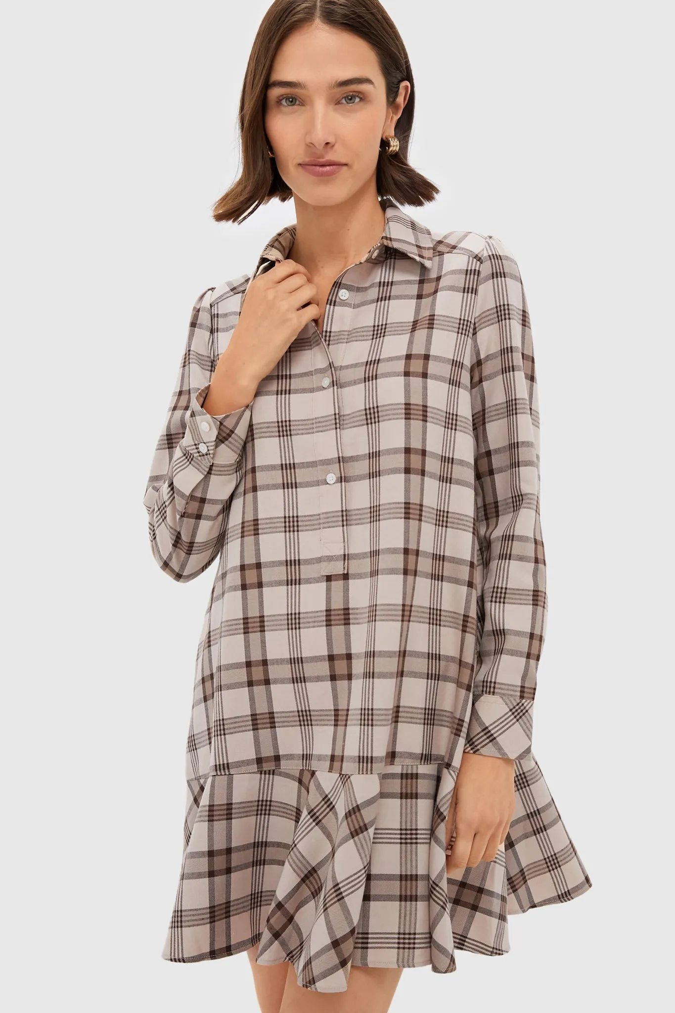 Brown Plaid Callahan Shirt Dress