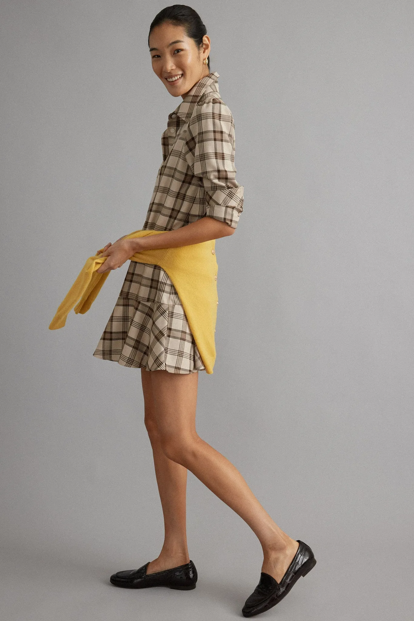 Brown Plaid Callahan Shirt Dress