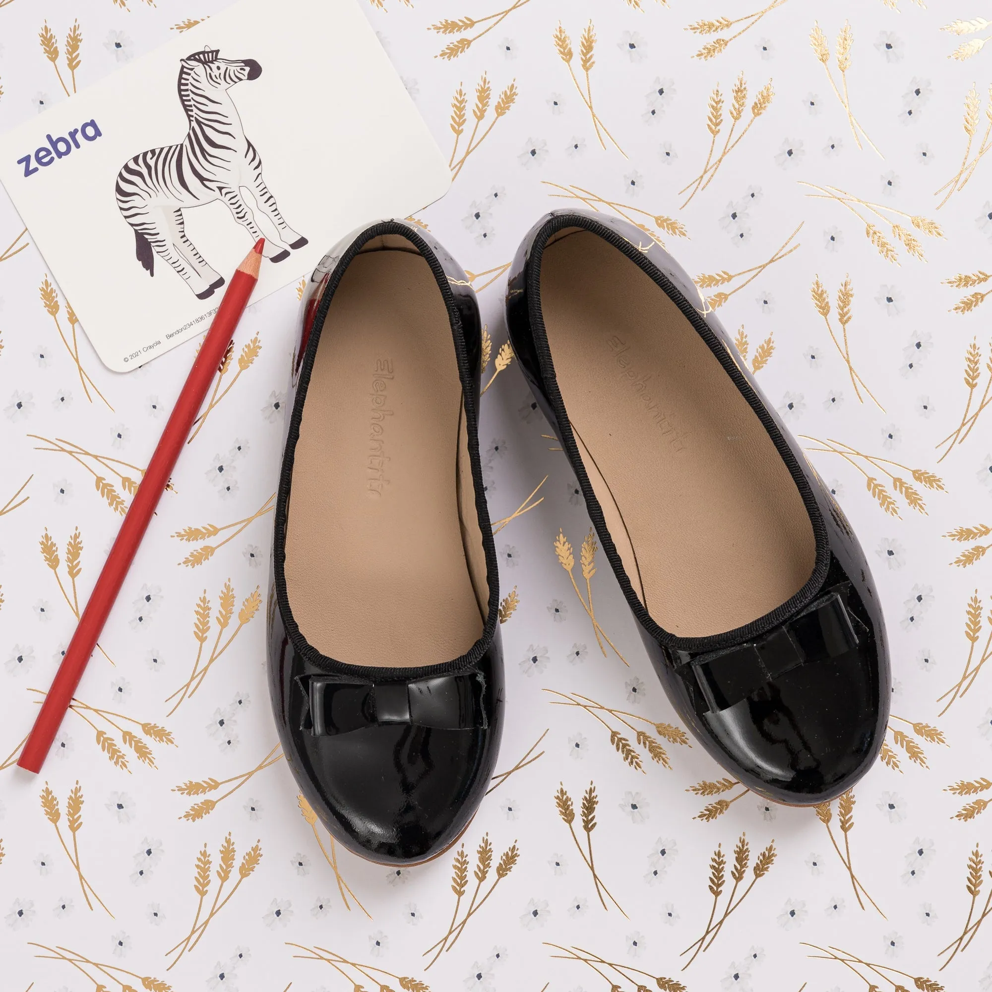 Camille Flats Ptn Black