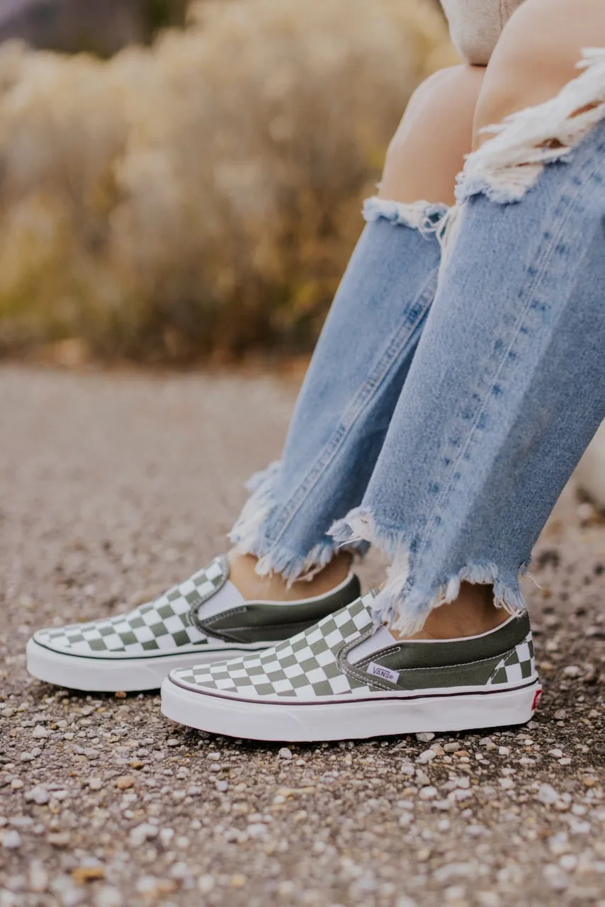 Checkerboard Slip On Vans