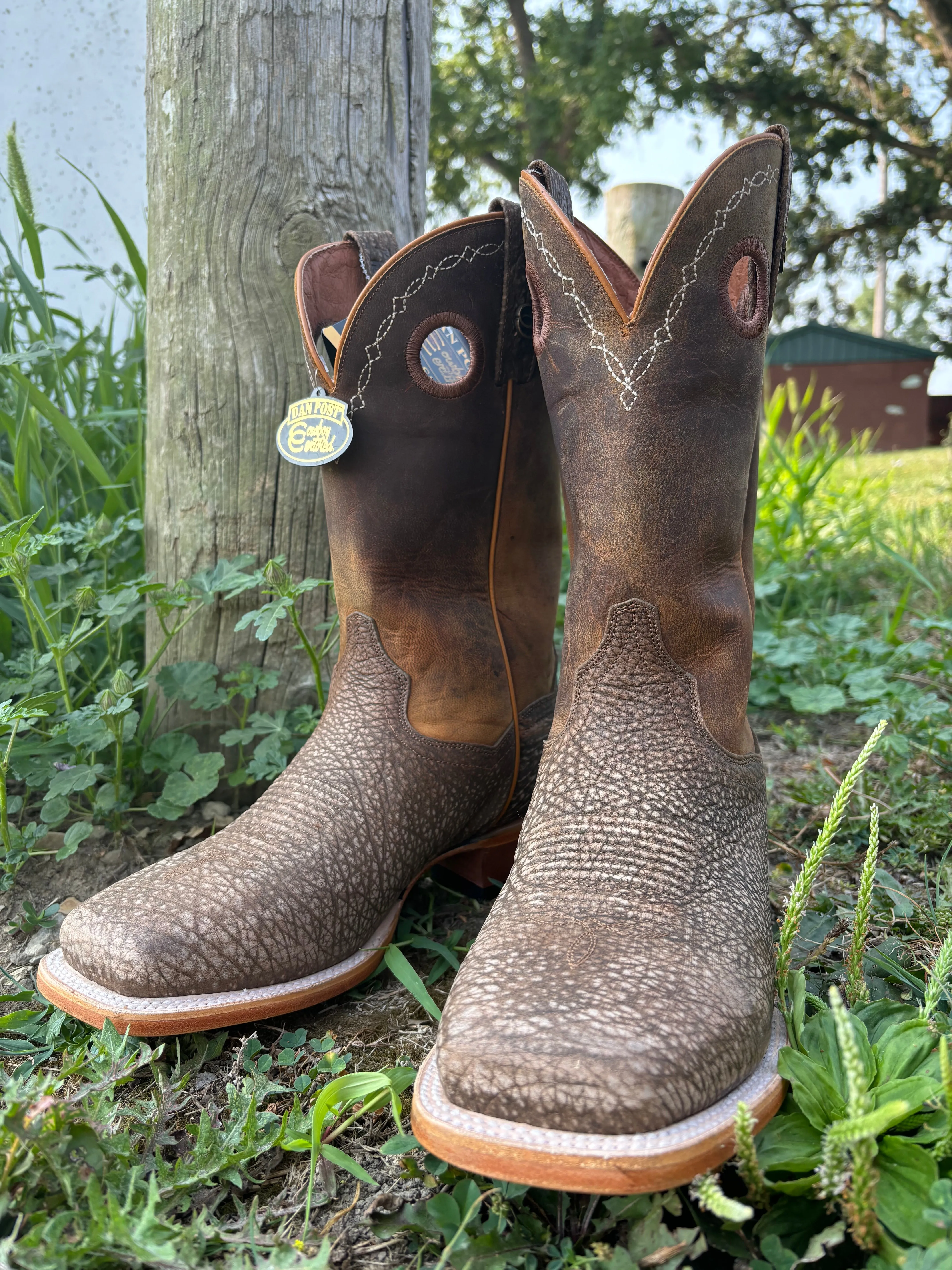 Dan Post Men's Brown Murray Bison Square Toe Cowboy Boots DP5036