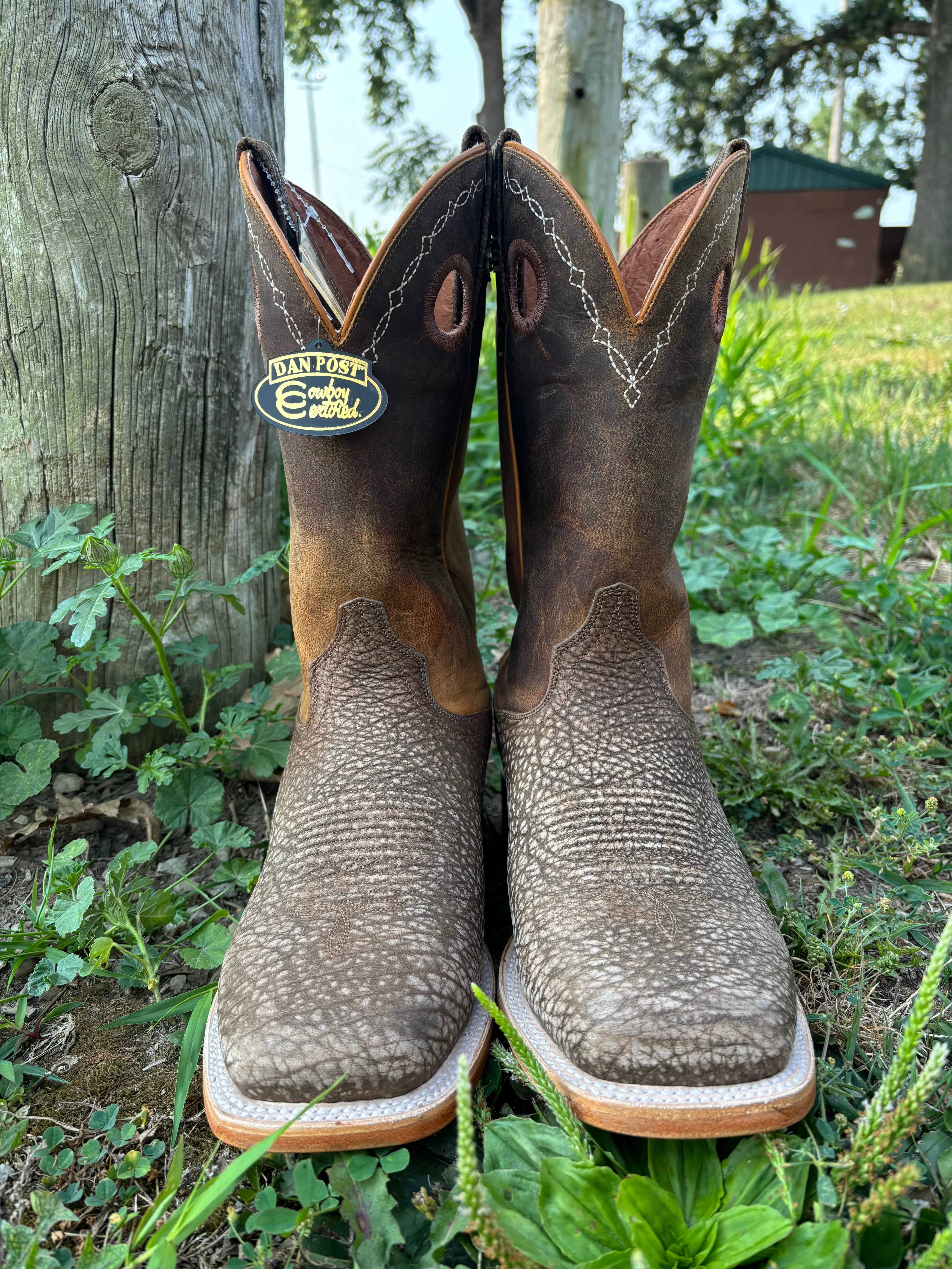 Dan Post Men's Brown Murray Bison Square Toe Cowboy Boots DP5036