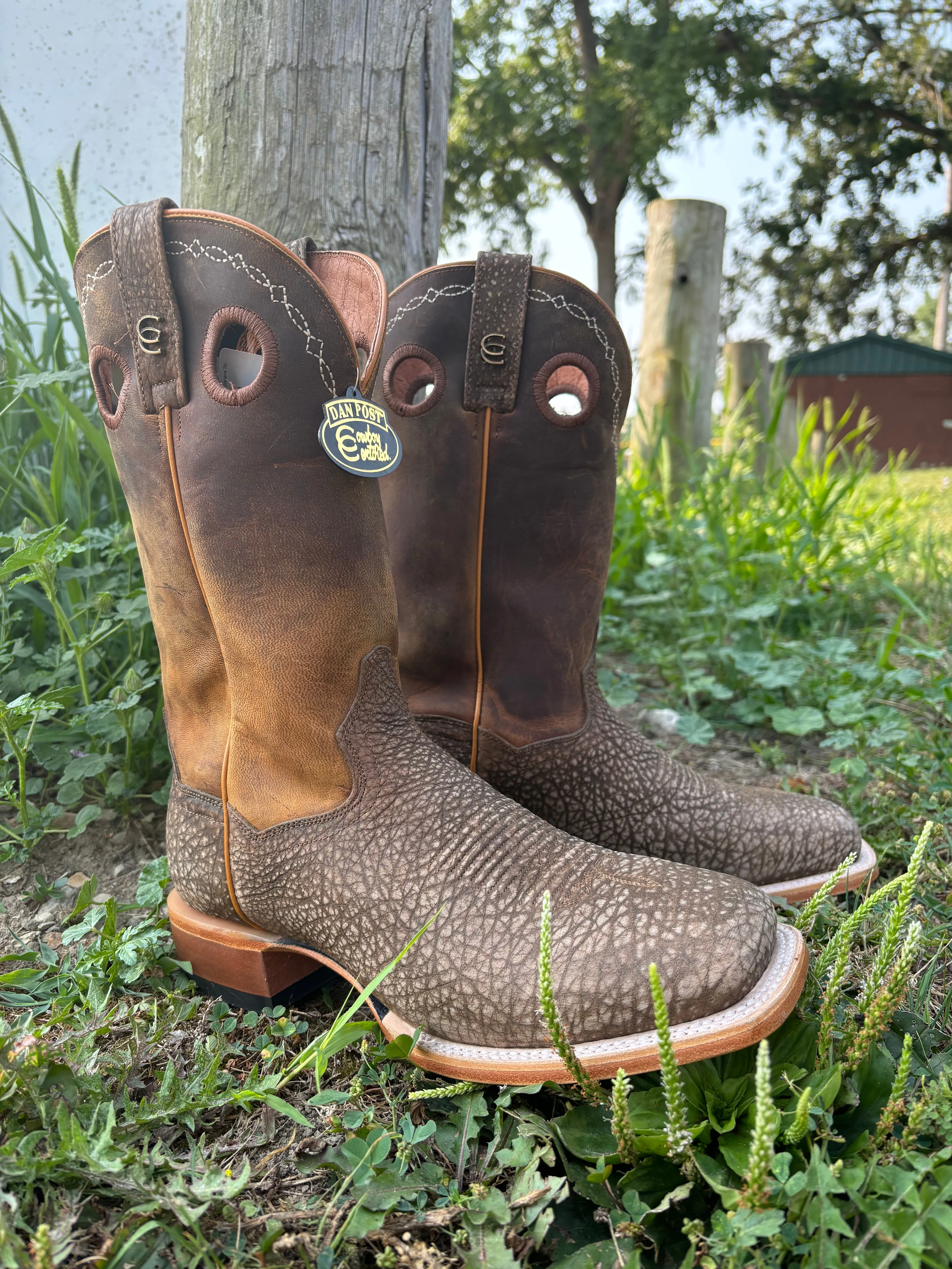 Dan Post Men's Brown Murray Bison Square Toe Cowboy Boots DP5036