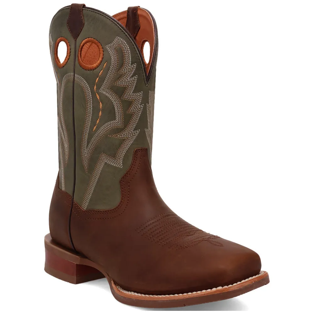 Dan Post Men's Leighton Brown/Green Leather Western Boots