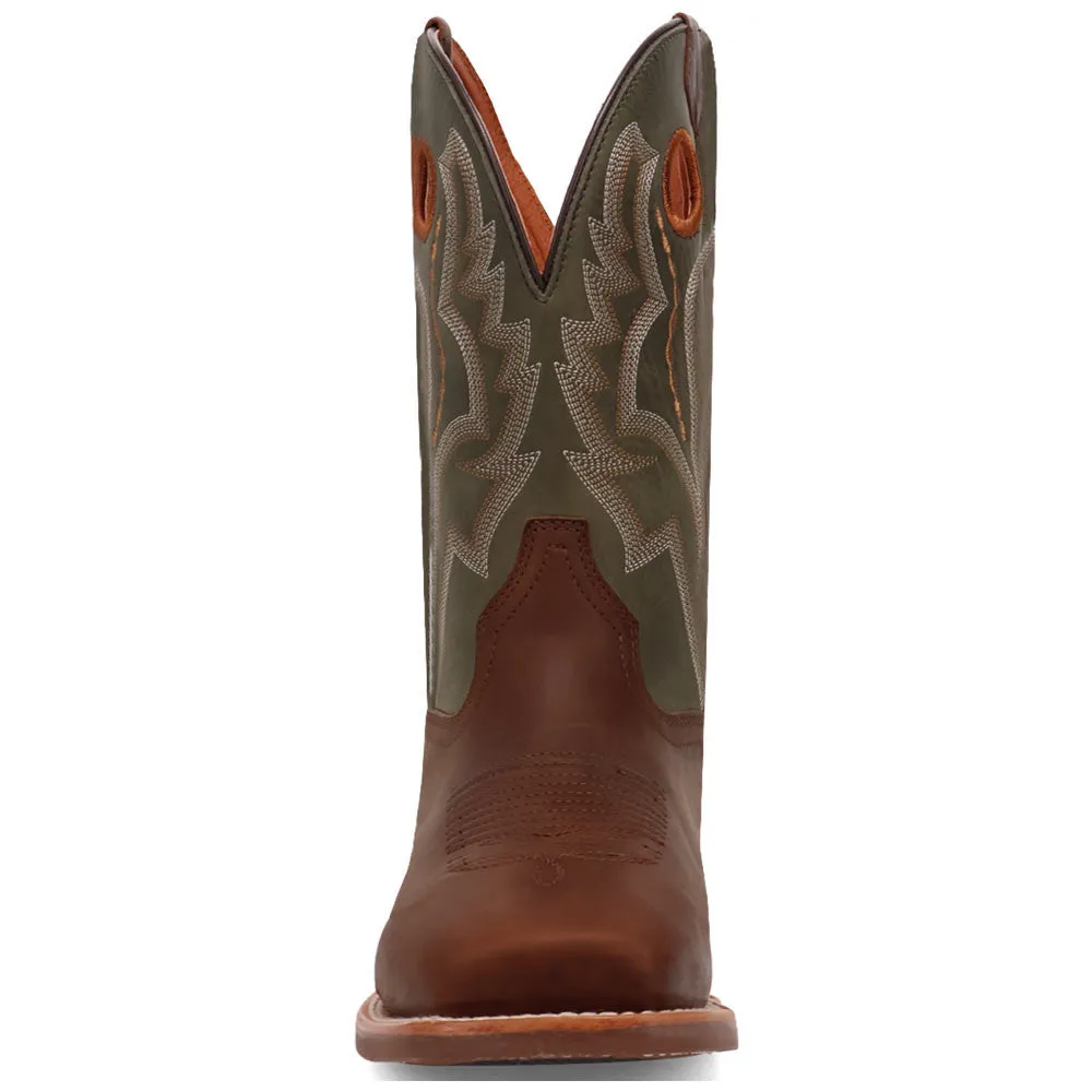 Dan Post Men's Leighton Brown/Green Leather Western Boots