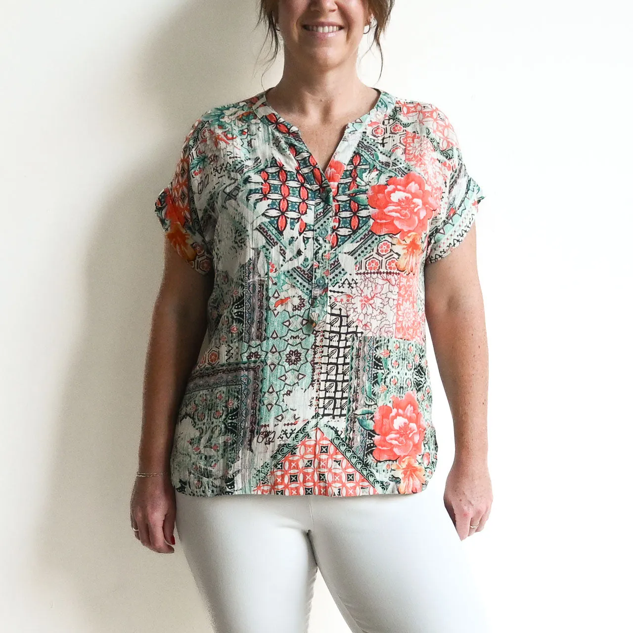 Drifter Short Sleeve Top by Orientique Australia - Ishigaki - 22974