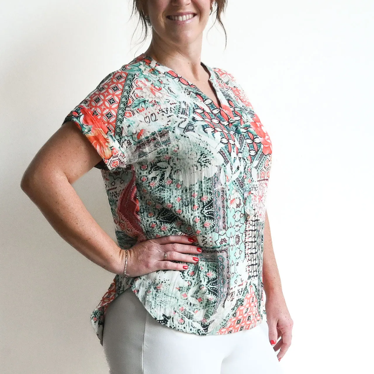 Drifter Short Sleeve Top by Orientique Australia - Ishigaki - 22974