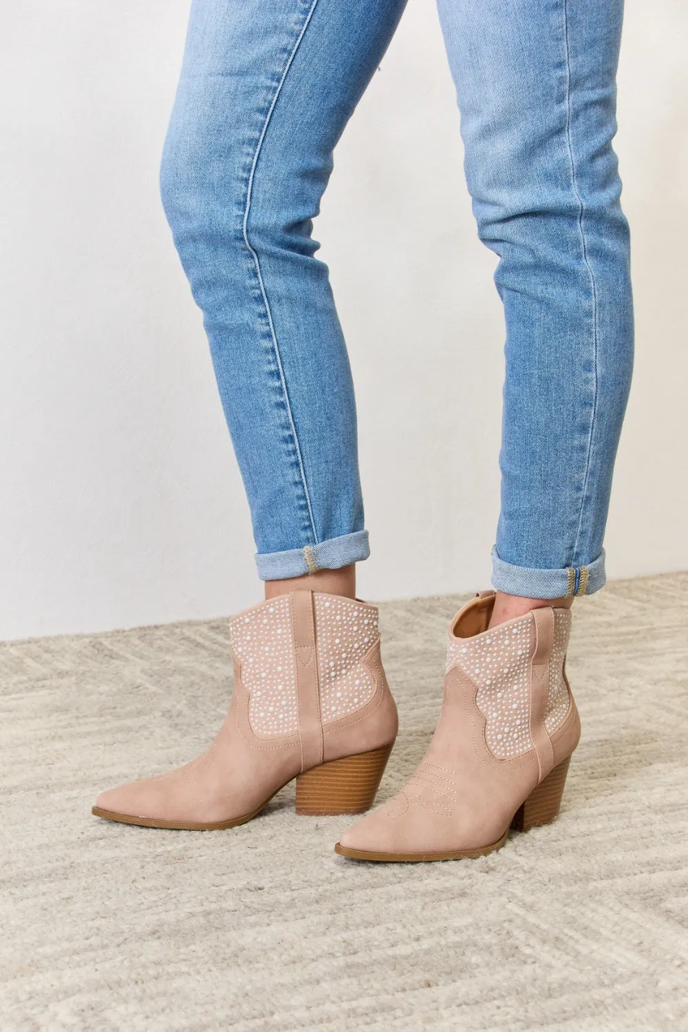 East Lion Corp Rhinestone Ankle Cowgirl Booties