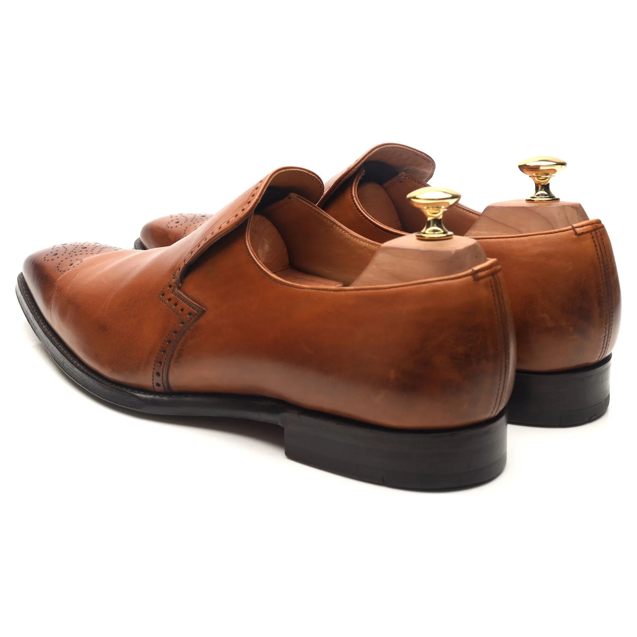 'Ellis' Tan Brown Leather Loafers UK 10 F