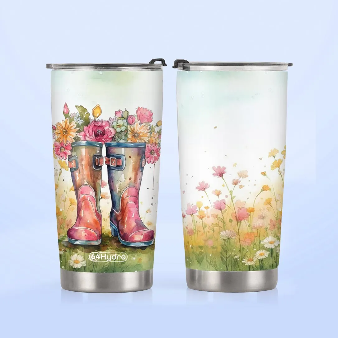 Gardening Boots Floral HTRZ25092869AK Stainless Steel Tumbler