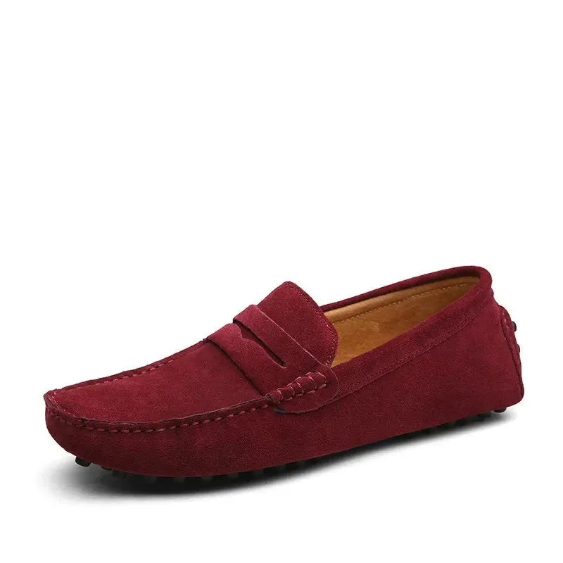 Large Size 49 Men Loafers Soft Moccasins High Quality Spring Autumn Genuine Leather Shoes Men Warm Flats Driving Shoes