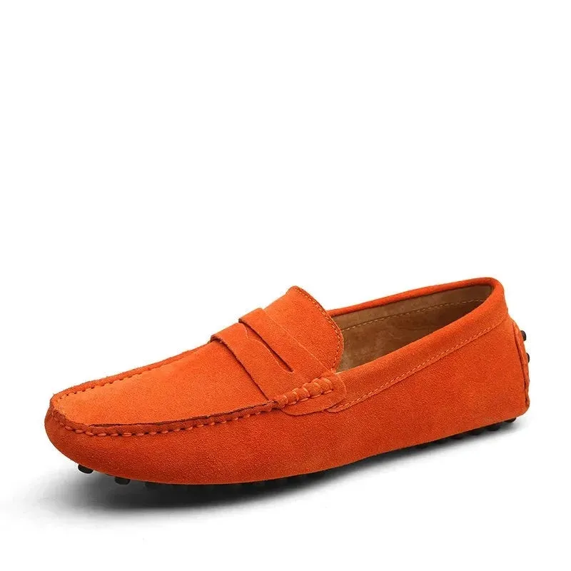 Large Size 49 Men Loafers Soft Moccasins High Quality Spring Autumn Genuine Leather Shoes Men Warm Flats Driving Shoes