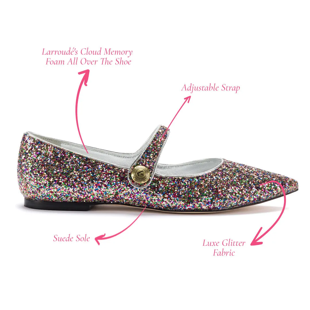 LARROUDE Carroline Flat | Multicolor Glitter