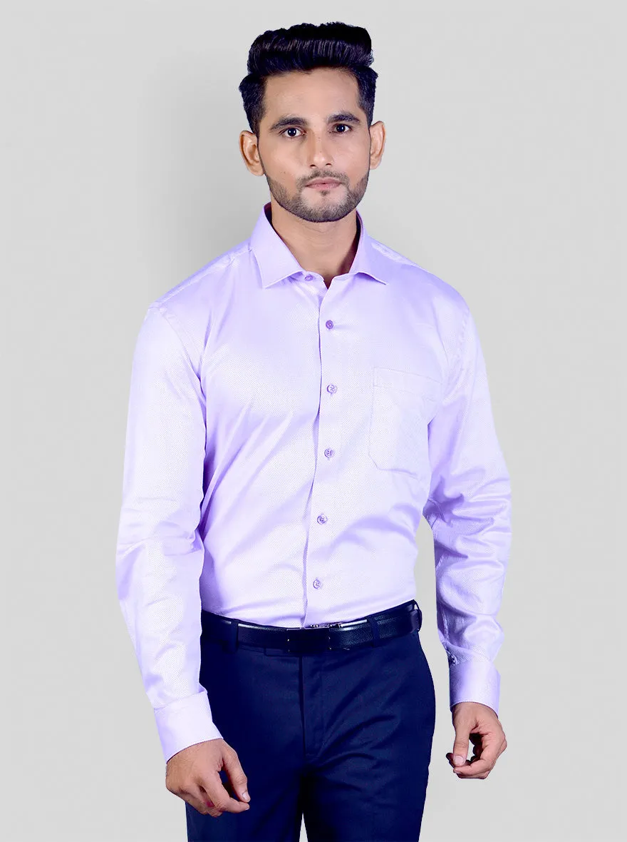 Light Purple Dobby Slim Fit Evening Wear Shirt | Metal