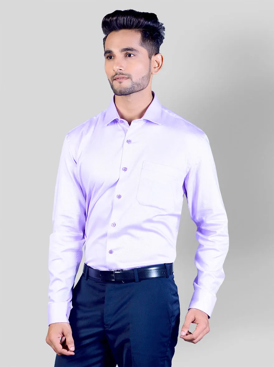 Light Purple Dobby Slim Fit Evening Wear Shirt | Metal