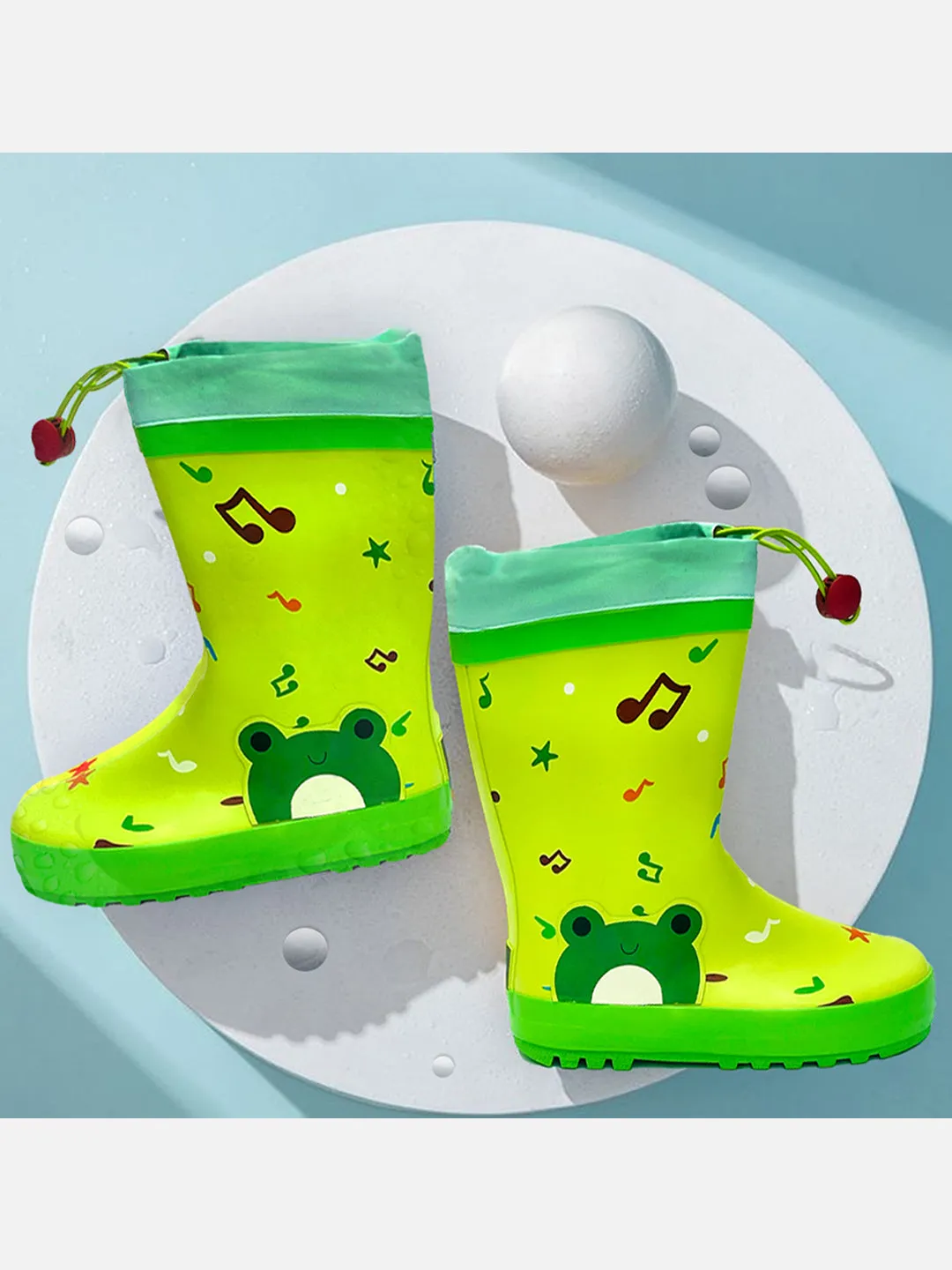 Little Surprise Box Happy Frog  Flexible Rubber Rain Gumboots for Toddlers and Kids