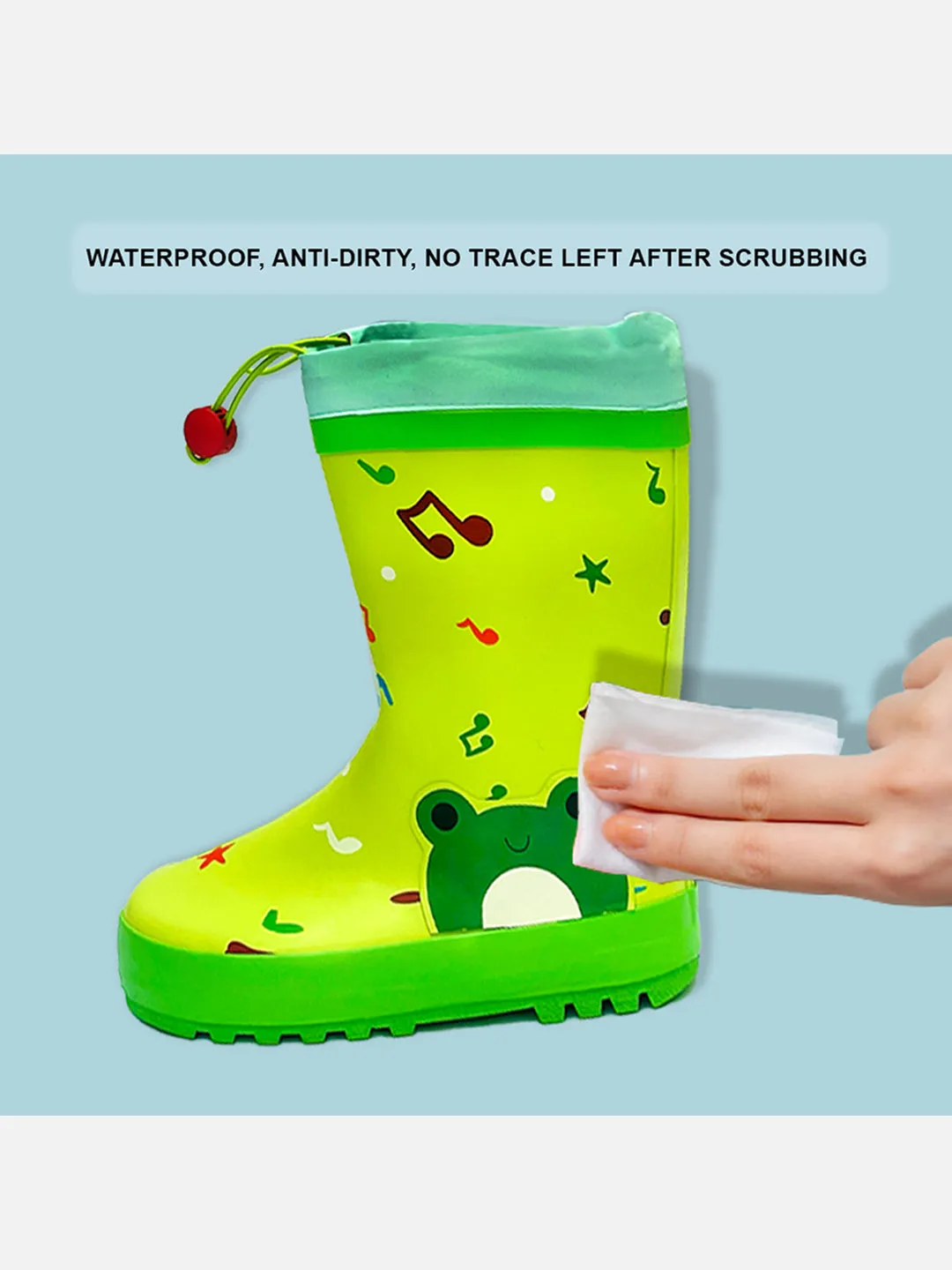 Little Surprise Box Happy Frog  Flexible Rubber Rain Gumboots for Toddlers and Kids