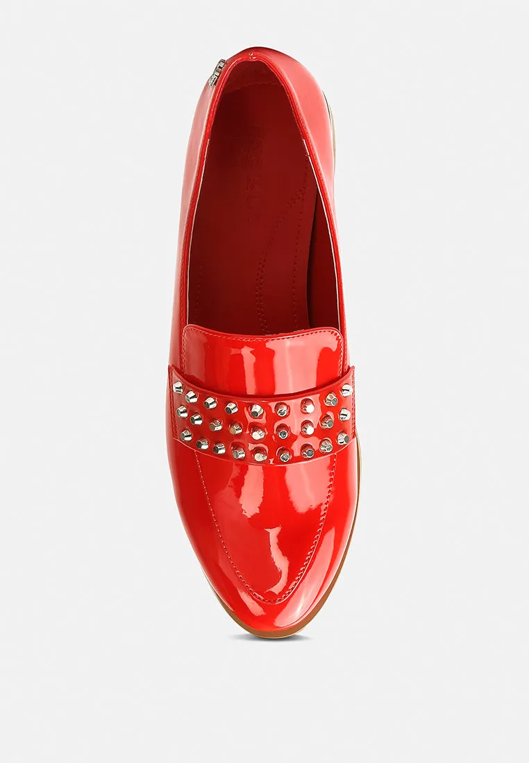 Meanbabe Semicasual Stud Detail Patent Loafers