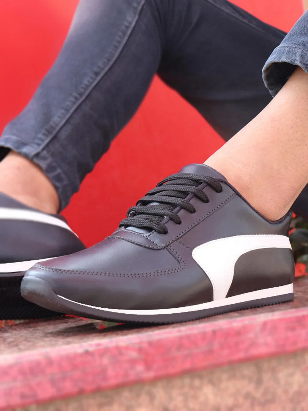 Men Black Trendy Lace Up Sneakers