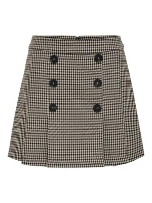 Onllydia Hw Pleat Check Skirt - Bruin Dessin