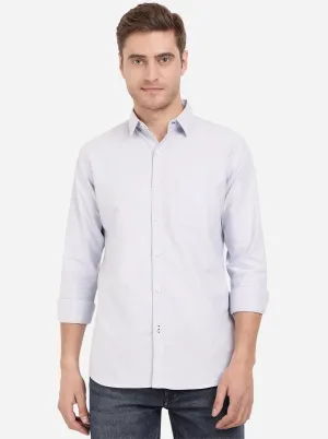 Powder Blue Solid Slim Fit Semi Casual Shirt | JadeBlue