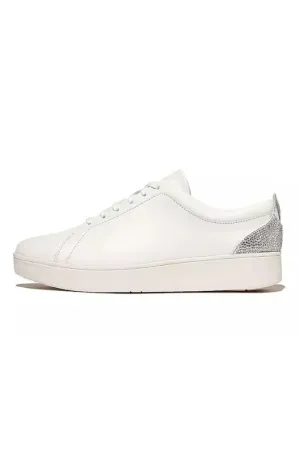 Rally Crystal-Backtab Leather Trainers