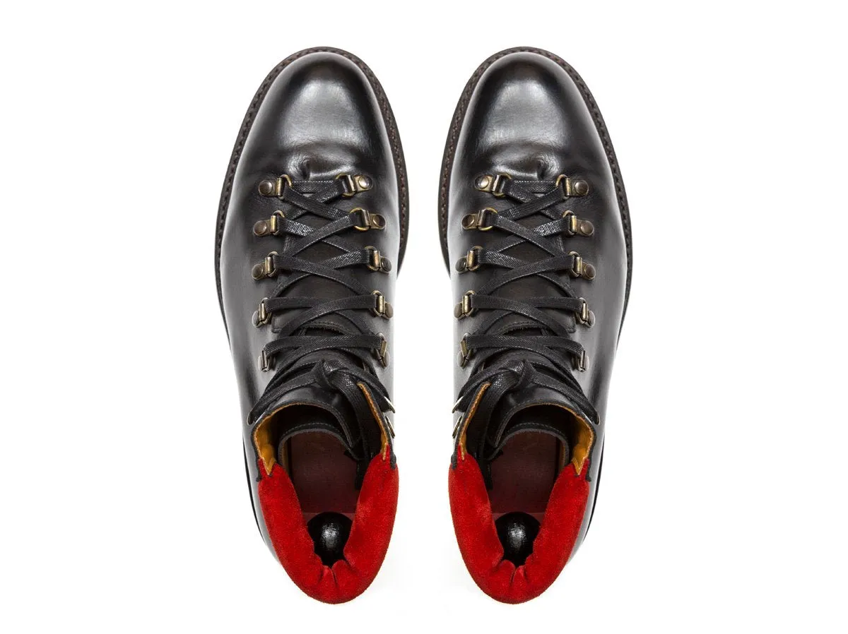 Snoqualmie - MTO - Rugged Black Calf / Red Suede - NJF Last - Rugged Rubber Sole w/ Stormwelt